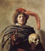 Young Man Holding a Skull